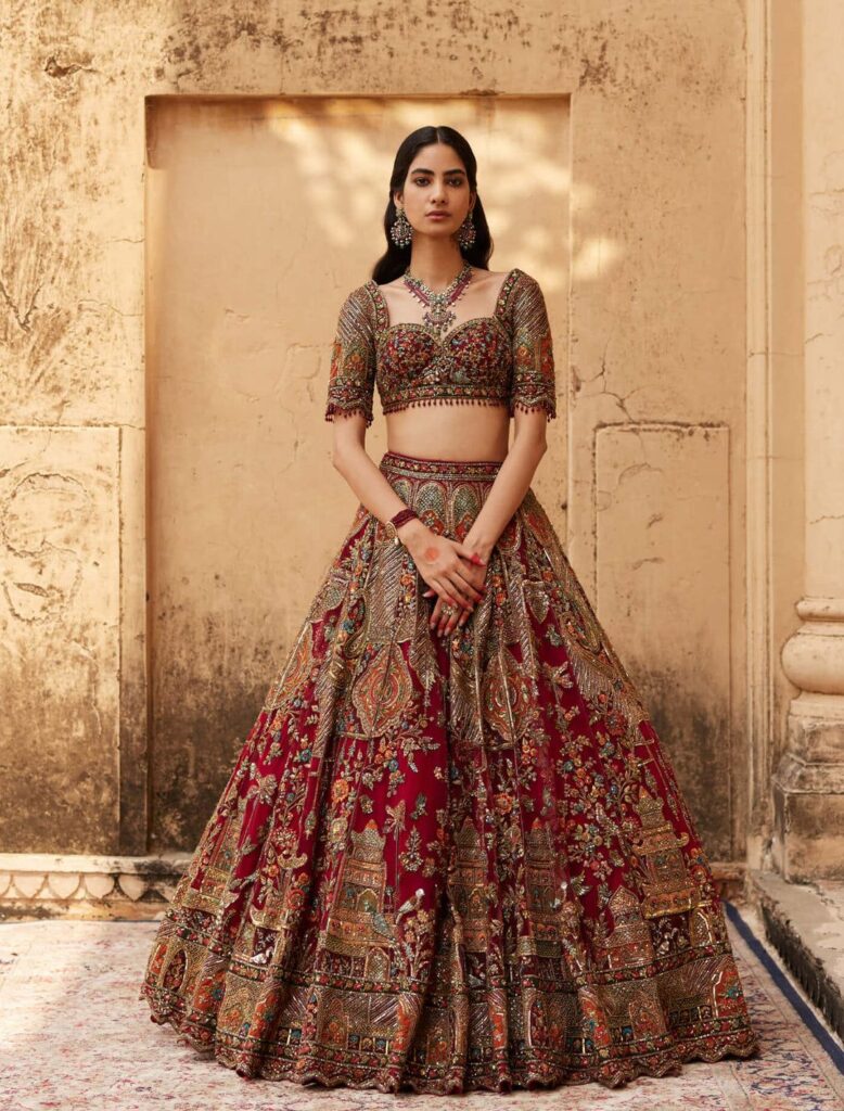 Red scarlet lehenga set