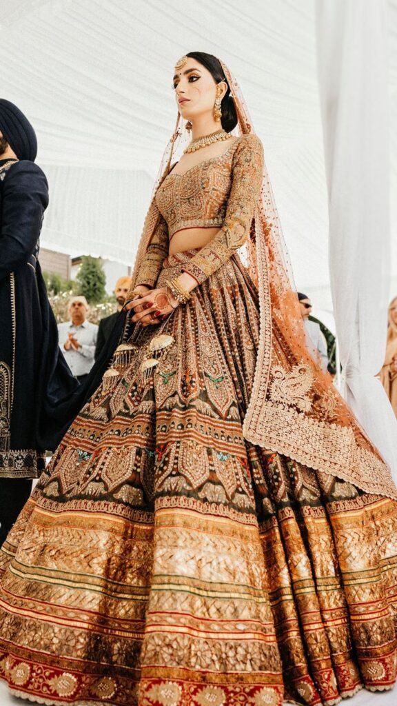 embroidered bridal lehenga