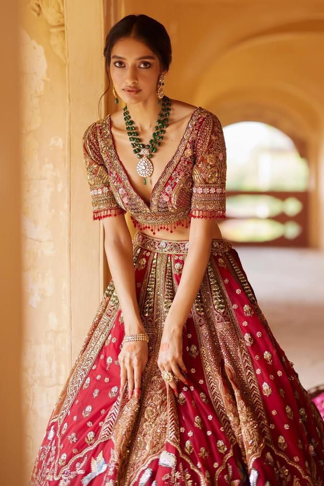 embroidered bridal lehenga