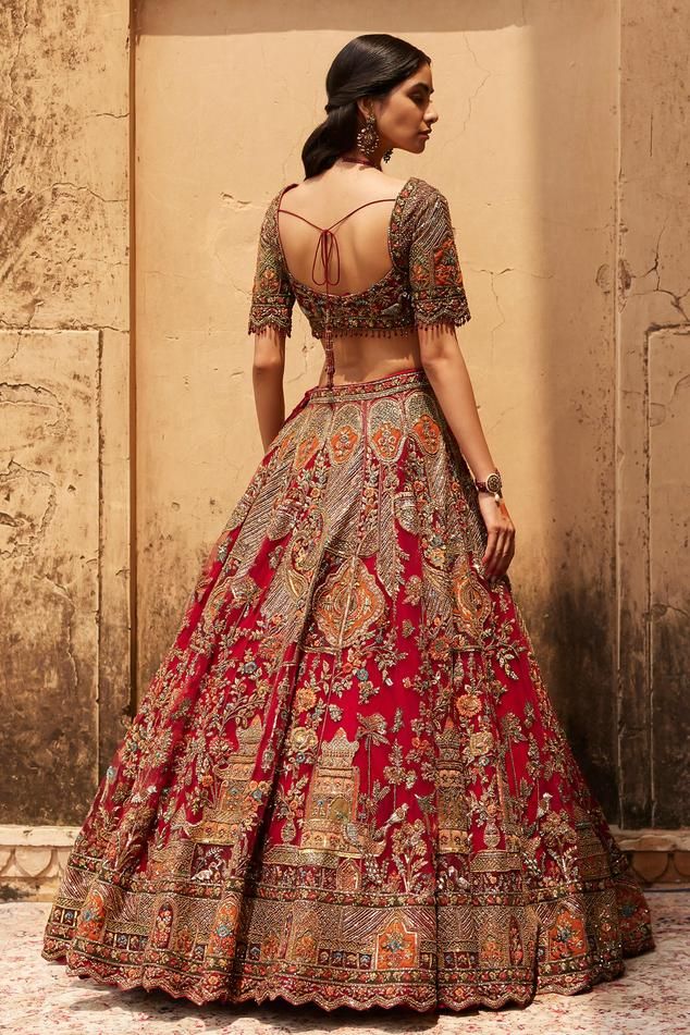 embroidered bridal lehenga