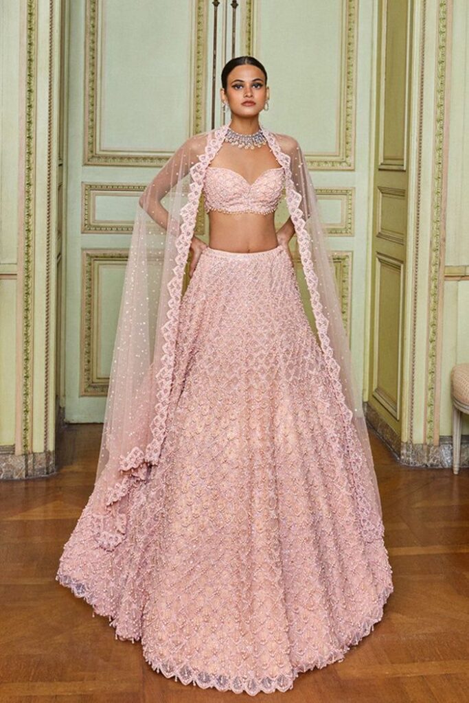 Rose Gold Pearl Drop Lehenga Set – Rose Gold / M / 38