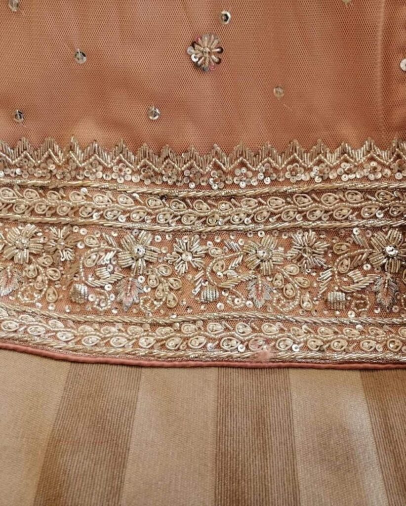 Rose gold lehenga bridal dress