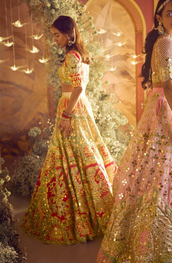 embroidered bridal lehenga