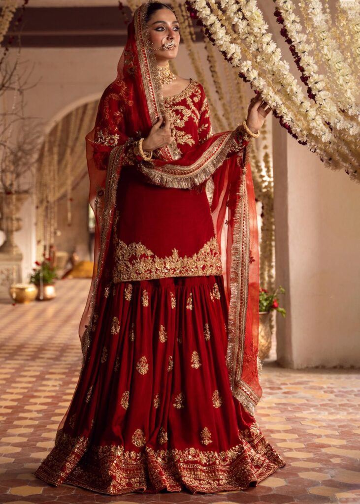 embroidered bridal lehenga