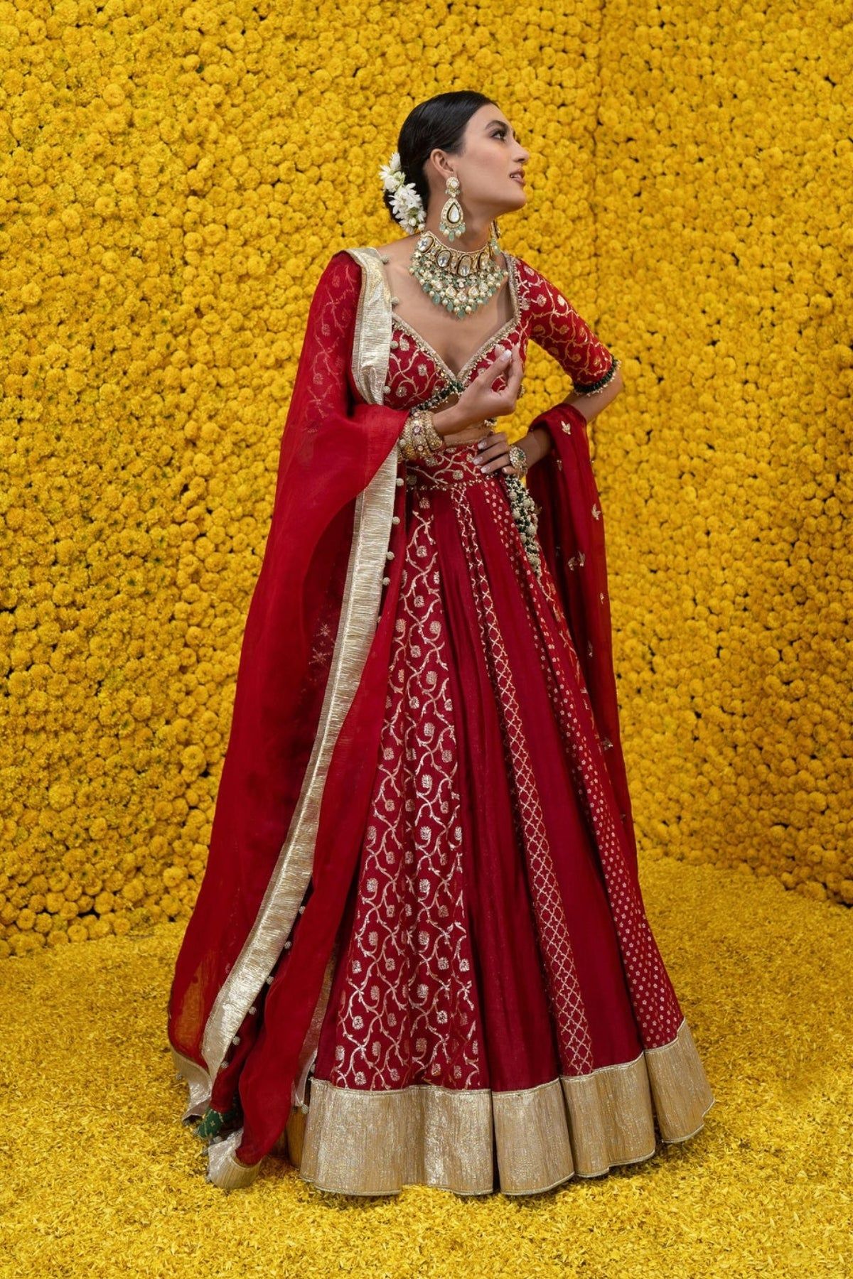 embroidered bridal lehenga