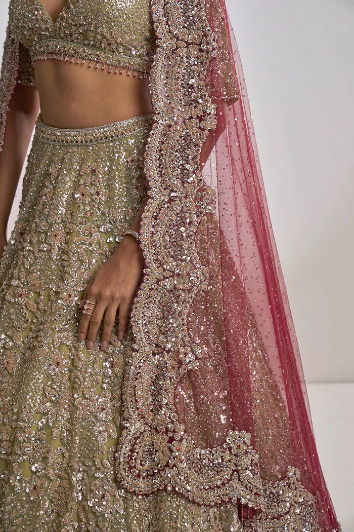 embroidered bridal lehenga