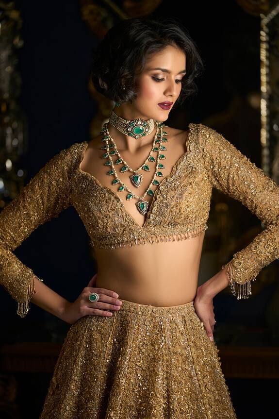 embroidered bridal lehenga