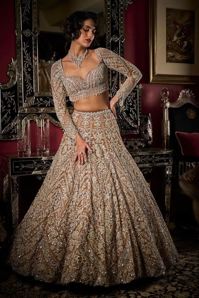 embroidered bridal lehenga