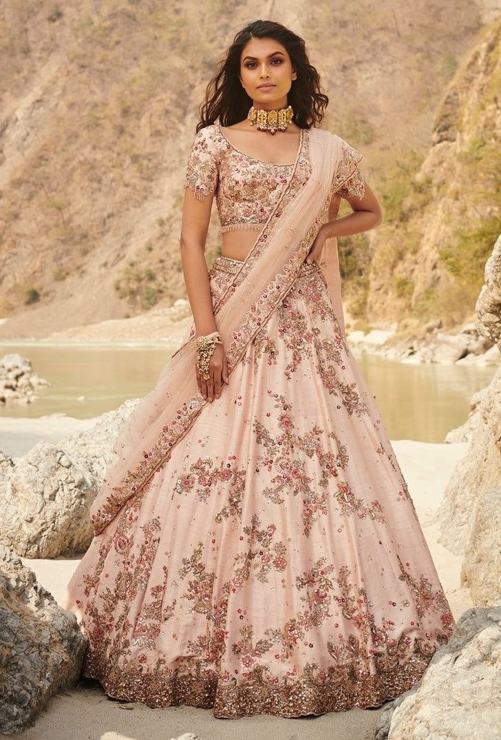 embroidered bridal lehenga