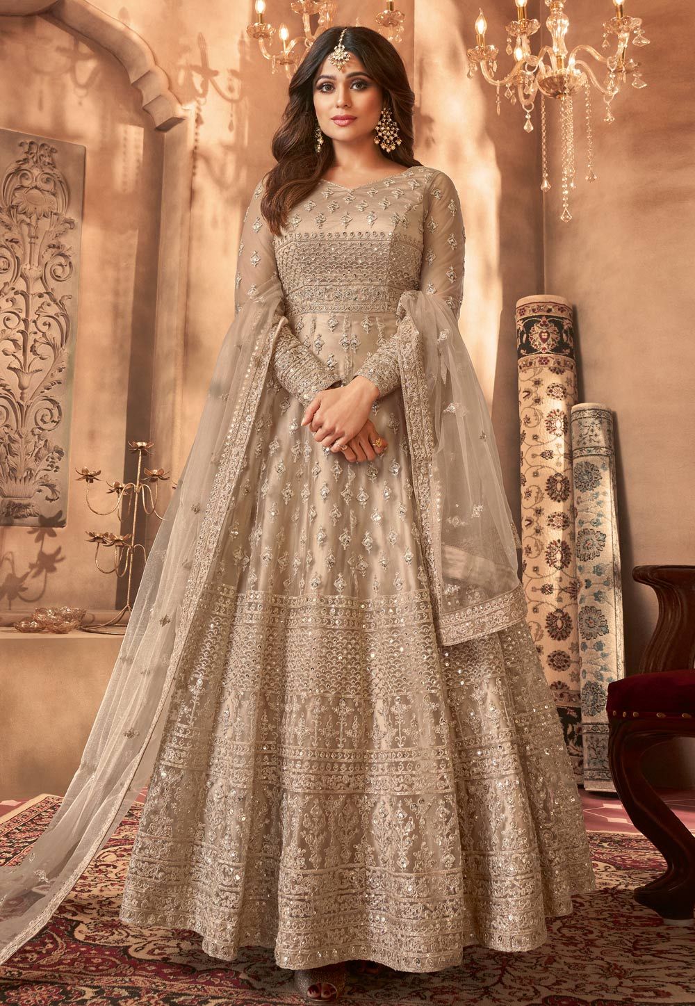 embroidered bridal lehenga