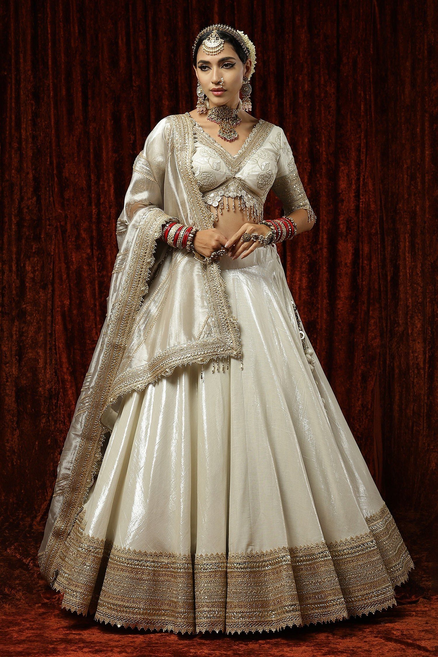 embroidered bridal lehenga