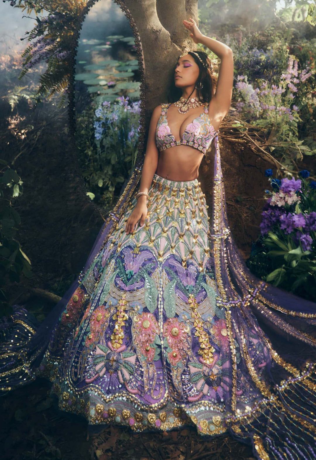 embroidered bridal lehenga