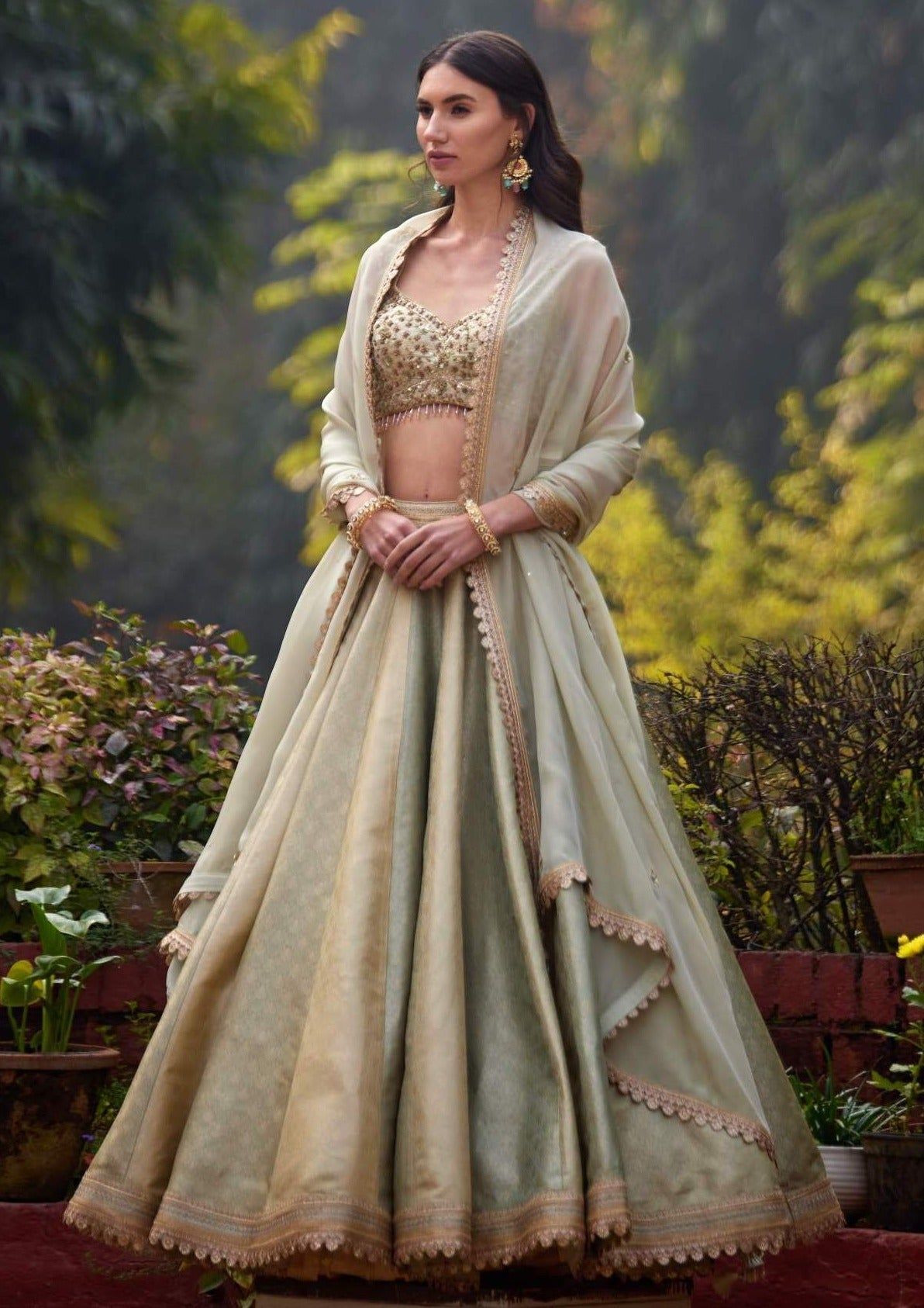 embroidered bridal lehenga