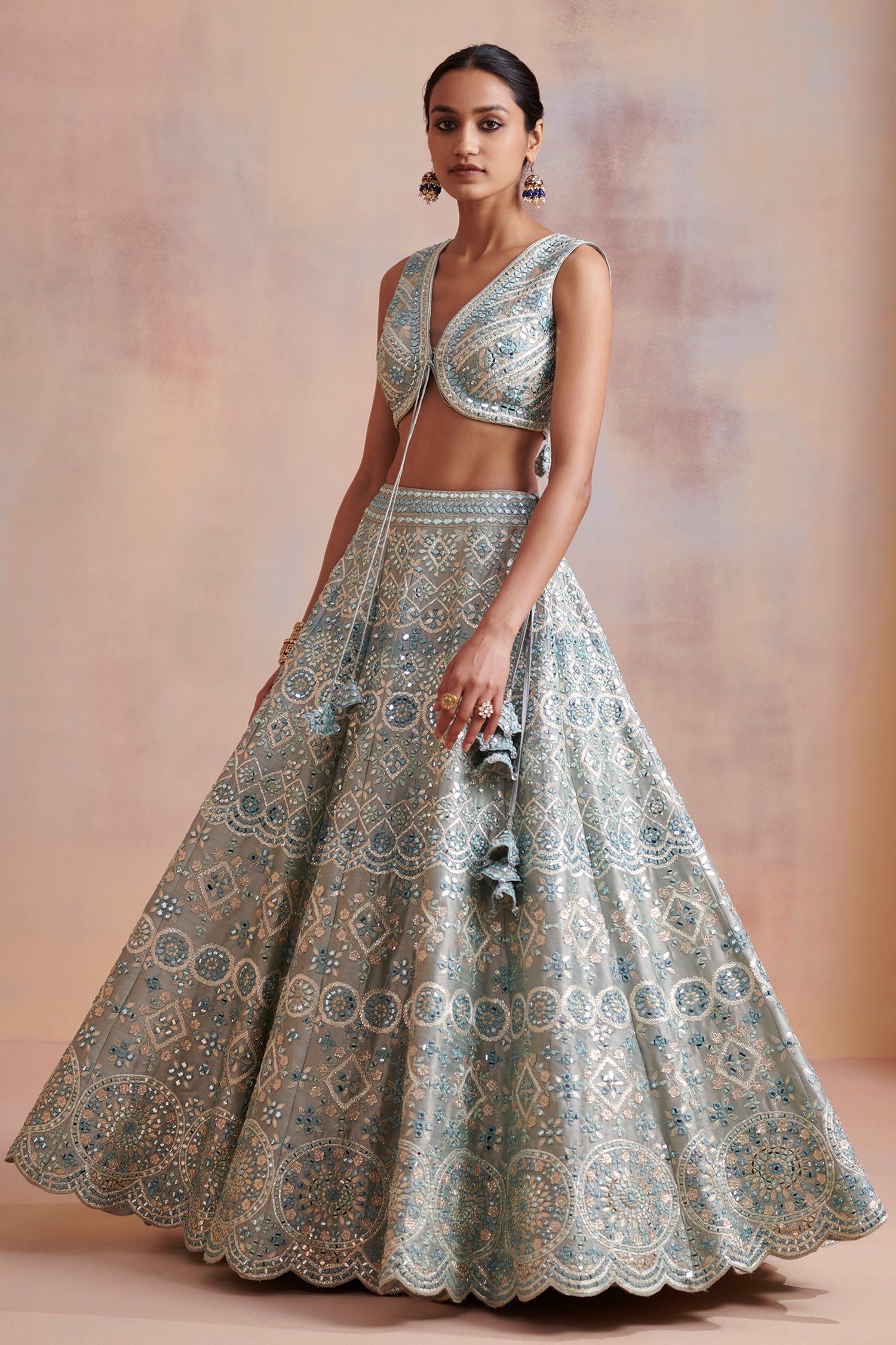 embroidered bridal lehenga