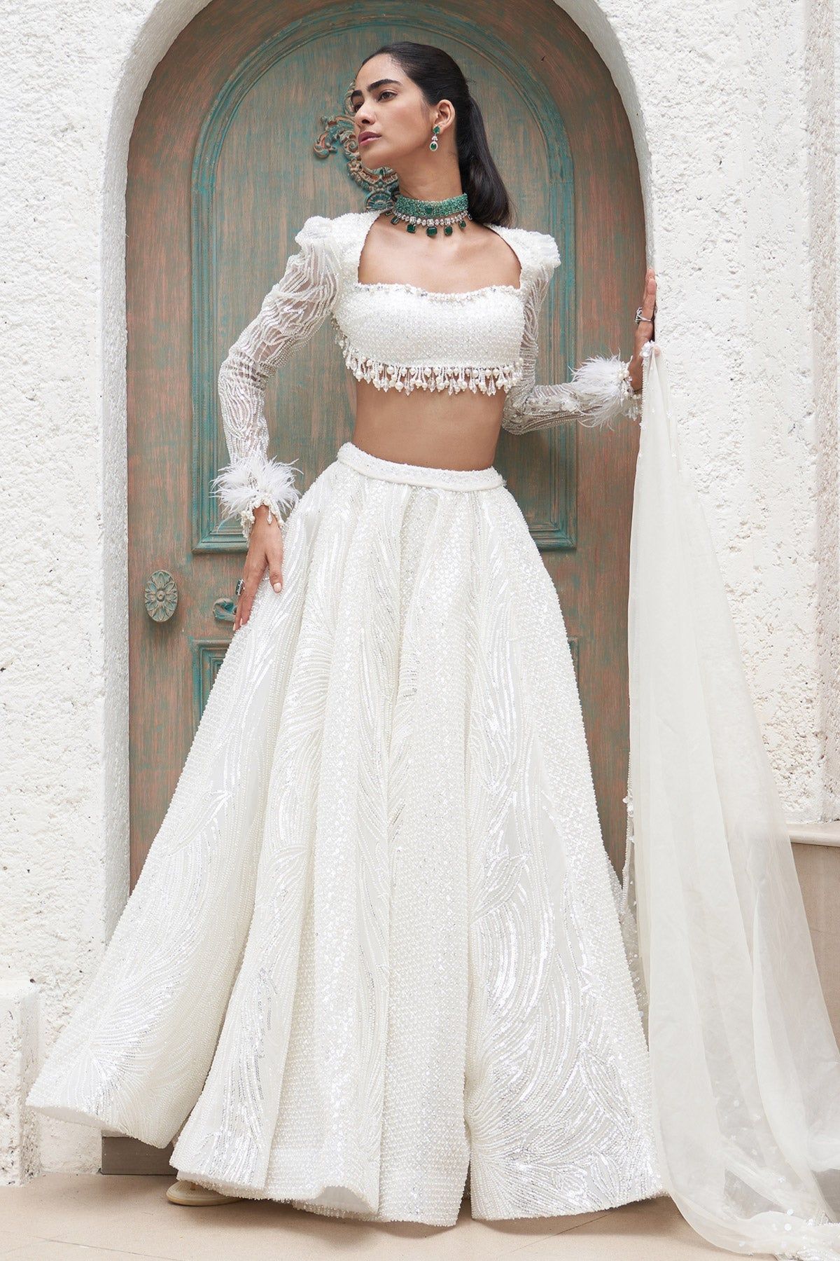 embroidered bridal lehenga