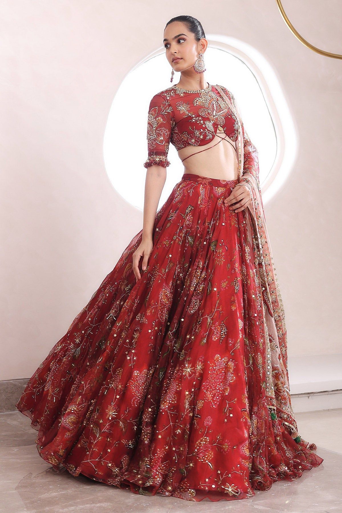 embroidered bridal lehenga