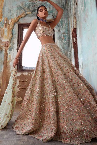 embroidered bridal lehenga