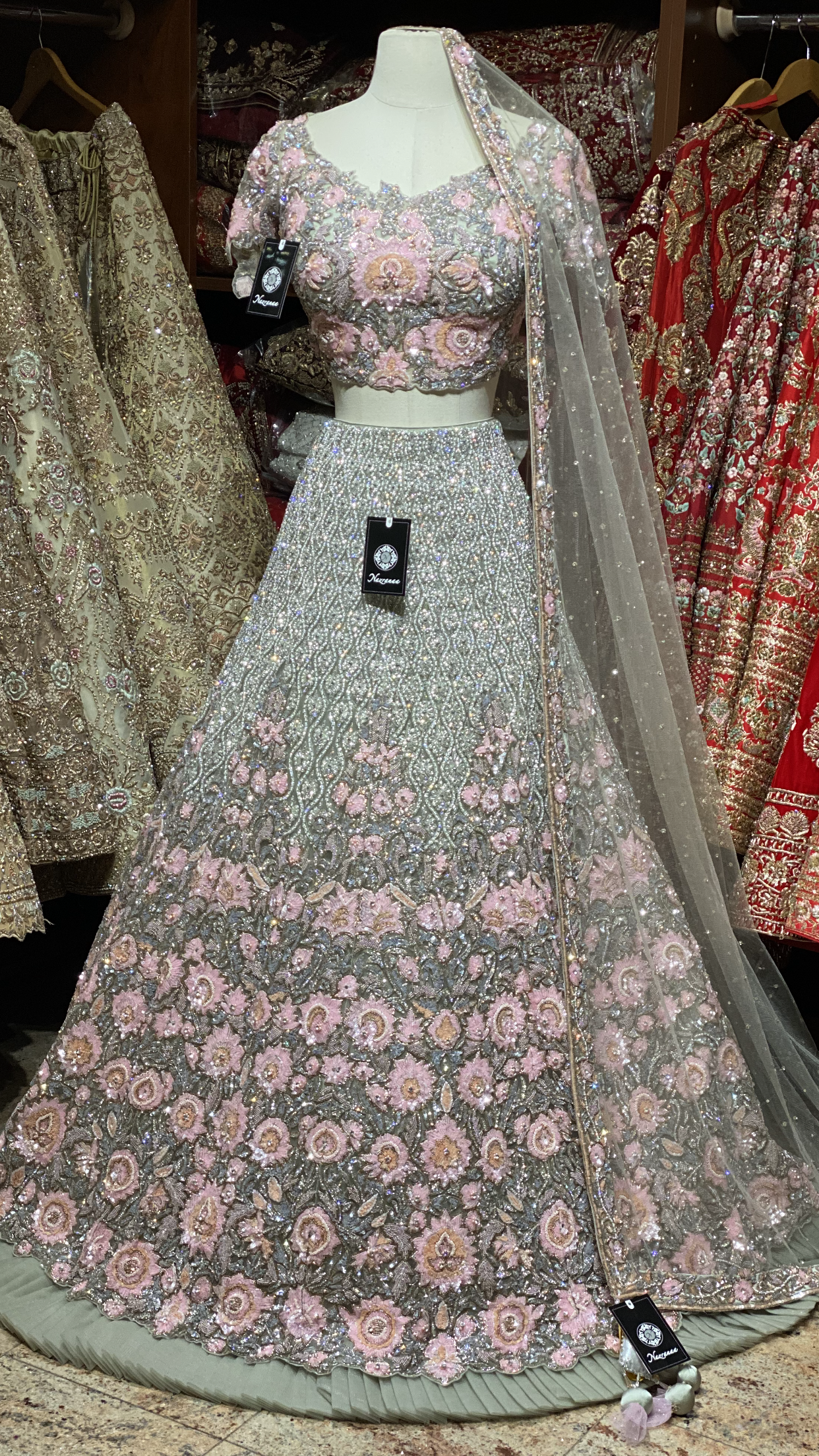 embroidered bridal lehenga