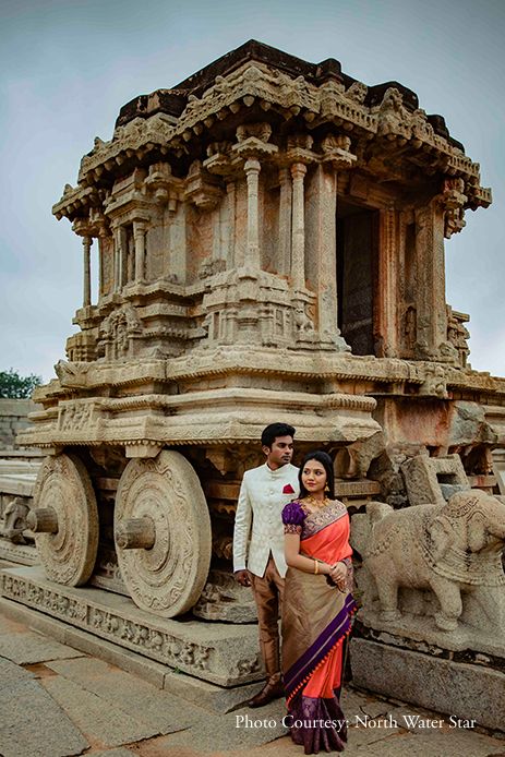 The old stone ruins of Hampi formed the perfect backdrop for Rohini and Dheeraj’s newfound love!