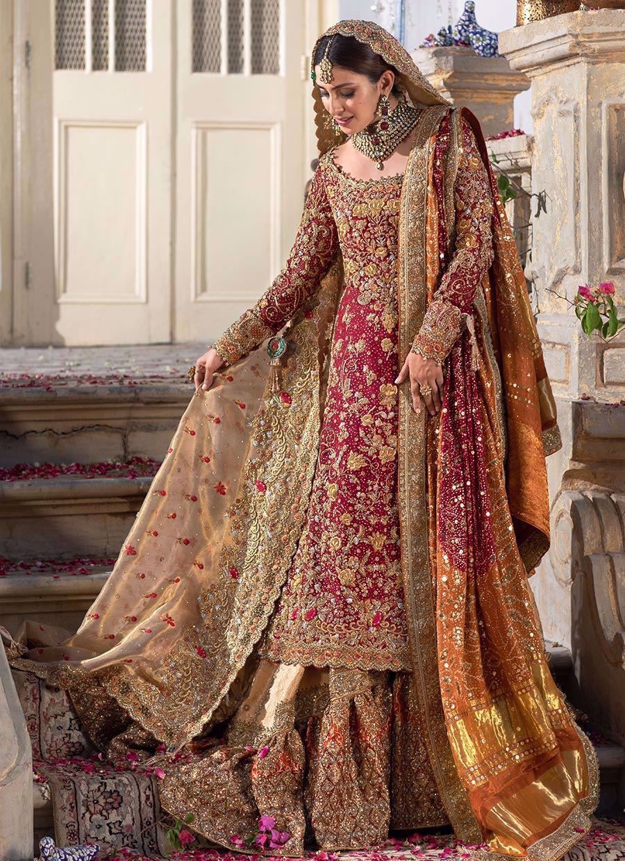 embroidered bridal lehenga