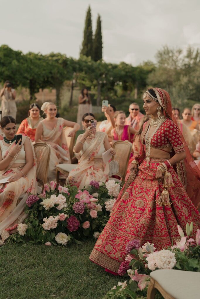 This couple celebrated their Hindu-Catholic wedding ceremony amidst the romantic Tuscan countryside