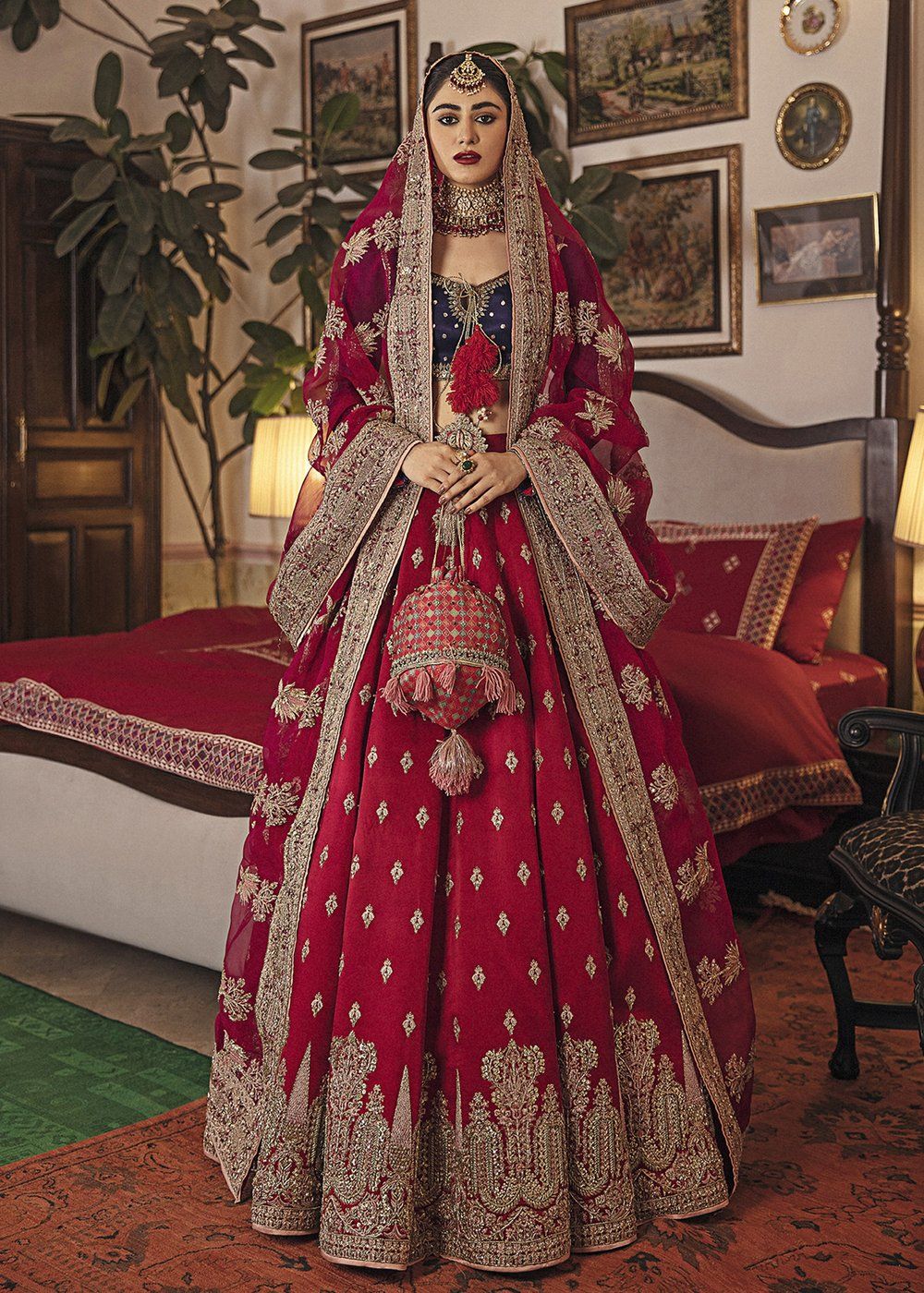 embroidered bridal lehenga