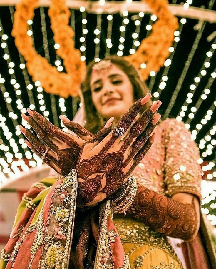 Traditional mehndi for Indian weddings.