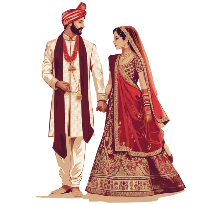 Vector Indian Wedding Invitation Card Bride And Groom PNG Images | PSD Free Download – Pikbest