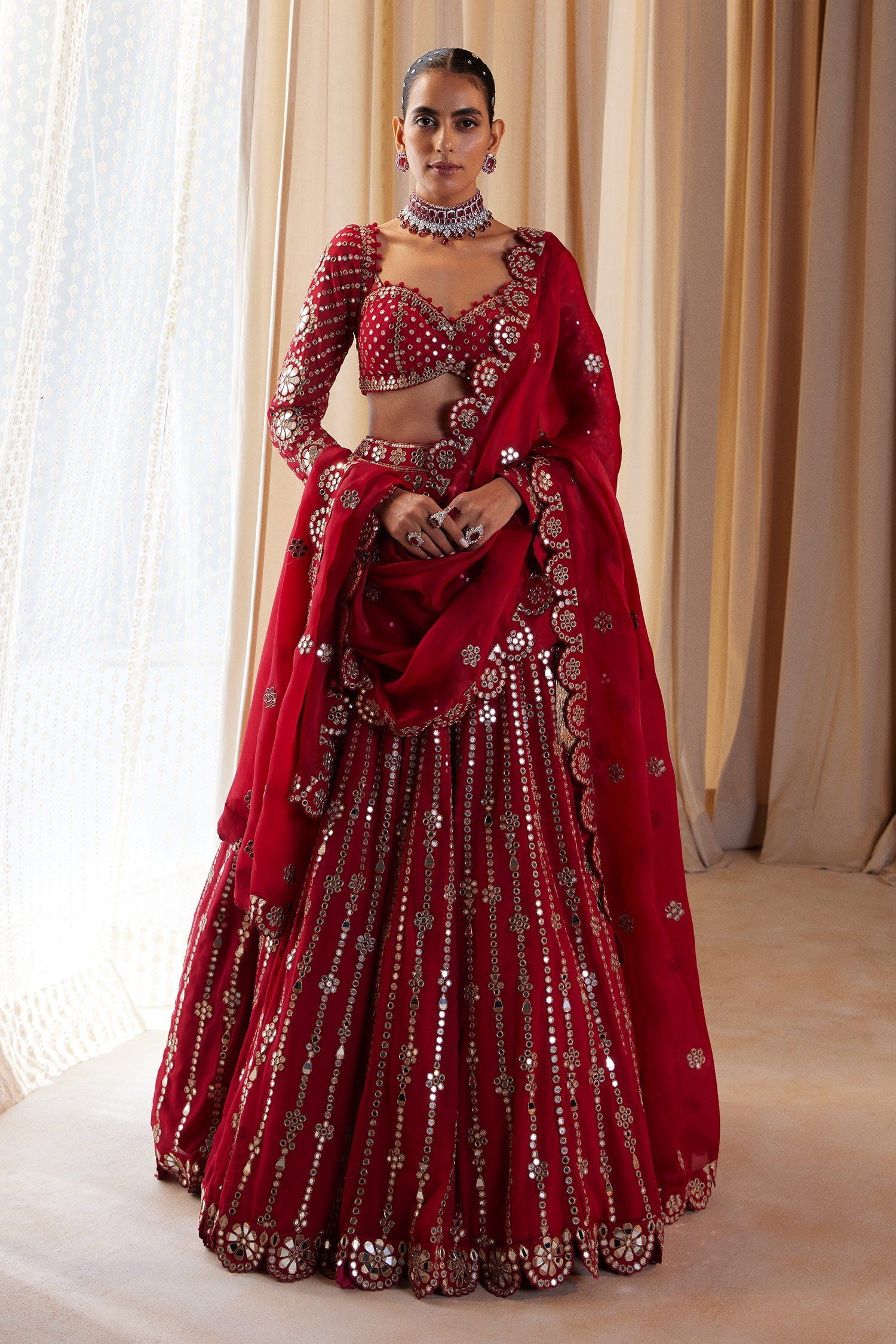 embroidered bridal lehenga