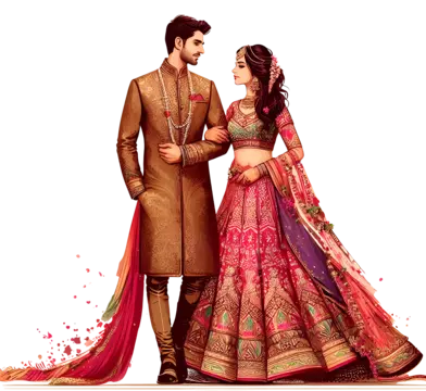 Wedding Couple, Indian Wedding Couple Outfits, Wedding Couple Illustration, Wedding Couple Caricature PNG Transparent Image and Clipart for Free Download