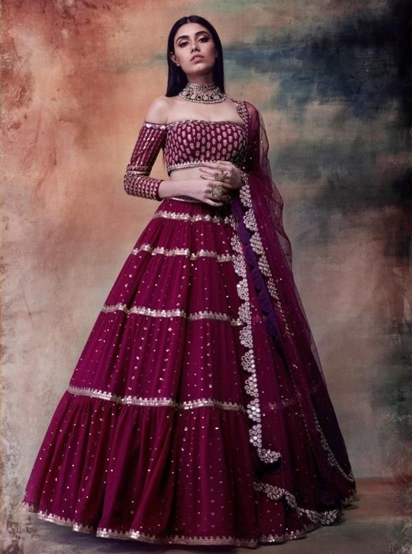 embroidered bridal lehenga