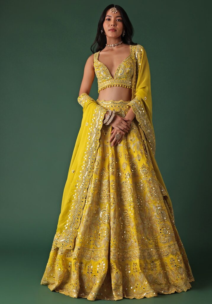 embroidered bridal lehenga