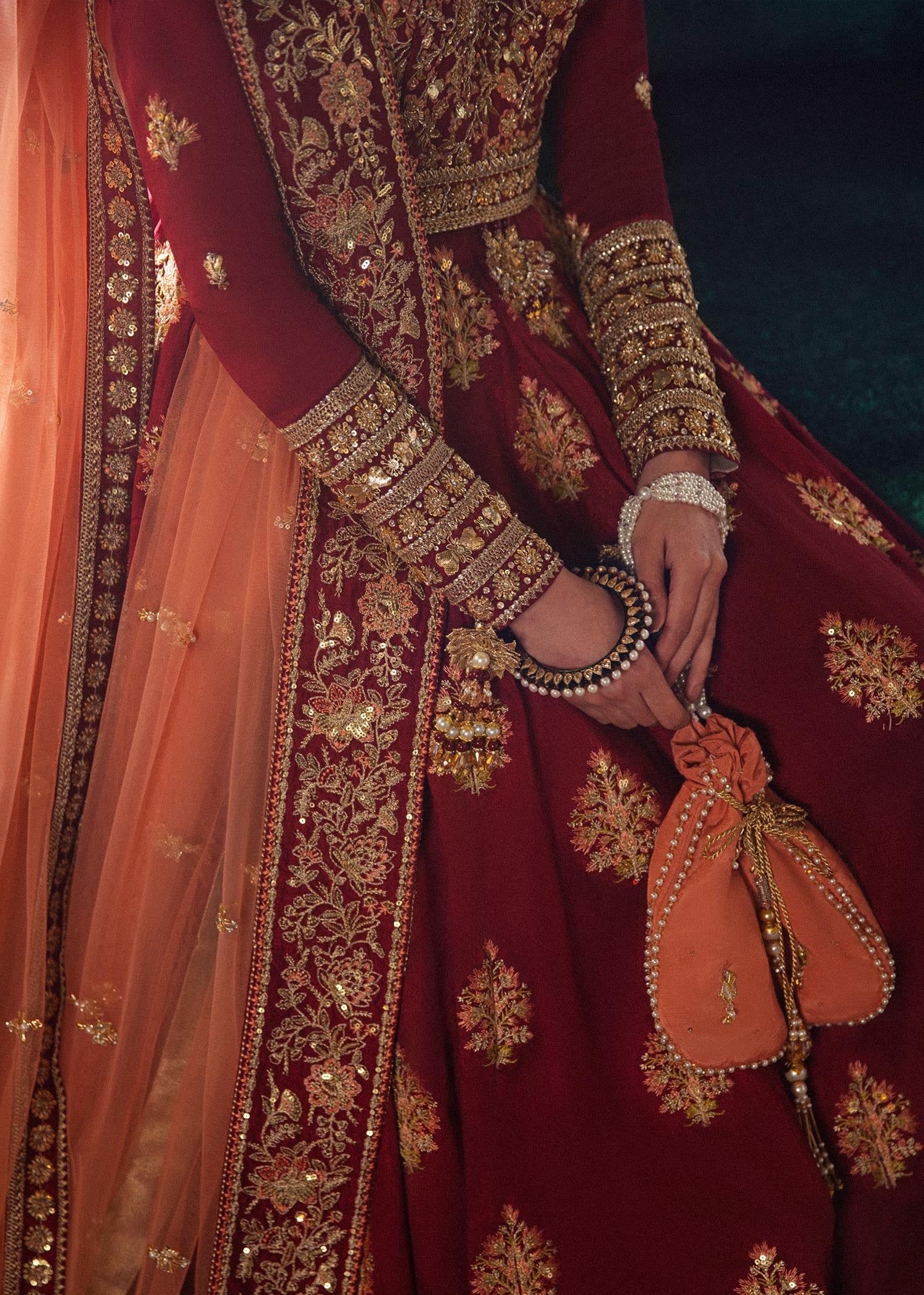 embroidered bridal lehenga