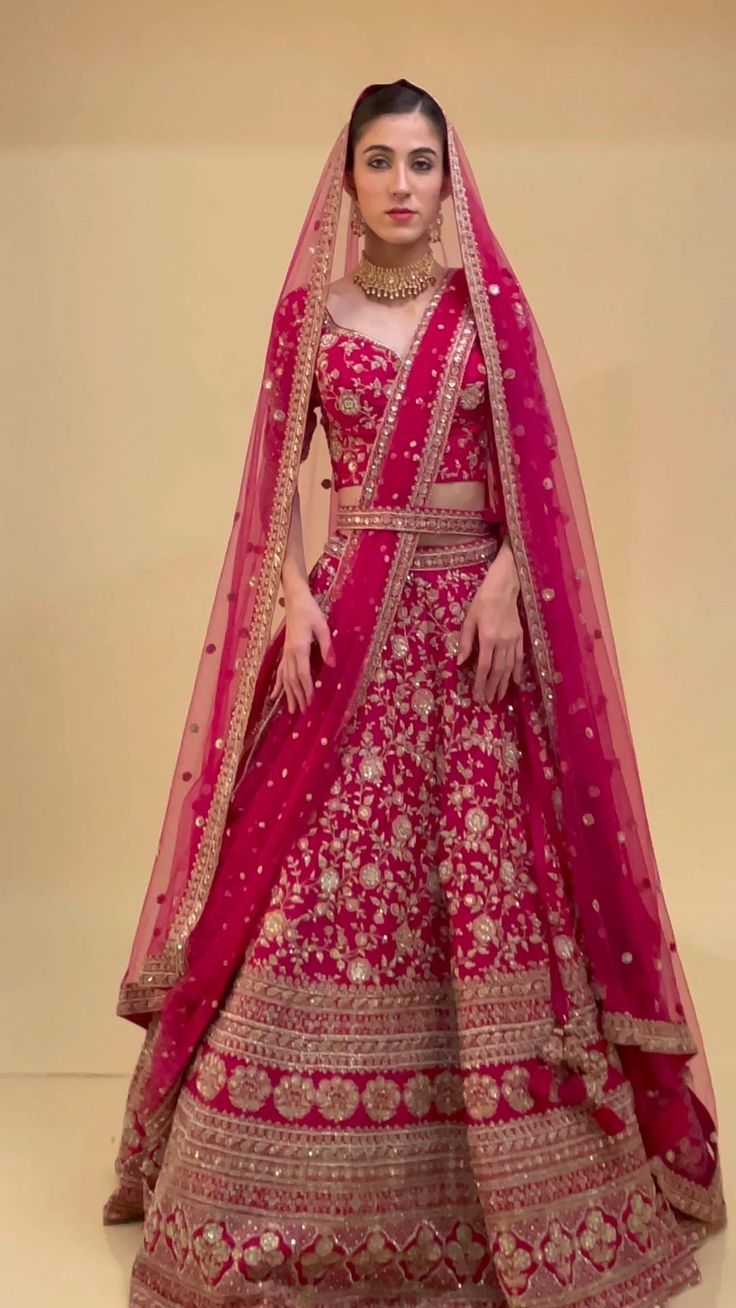 embroidered bridal lehenga