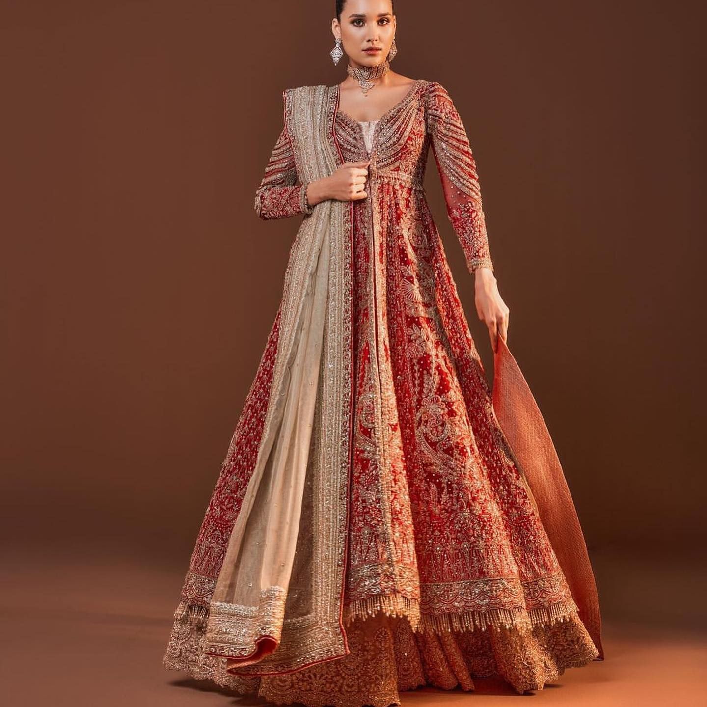 embroidered bridal lehenga