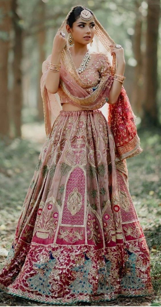 embroidered bridal lehenga