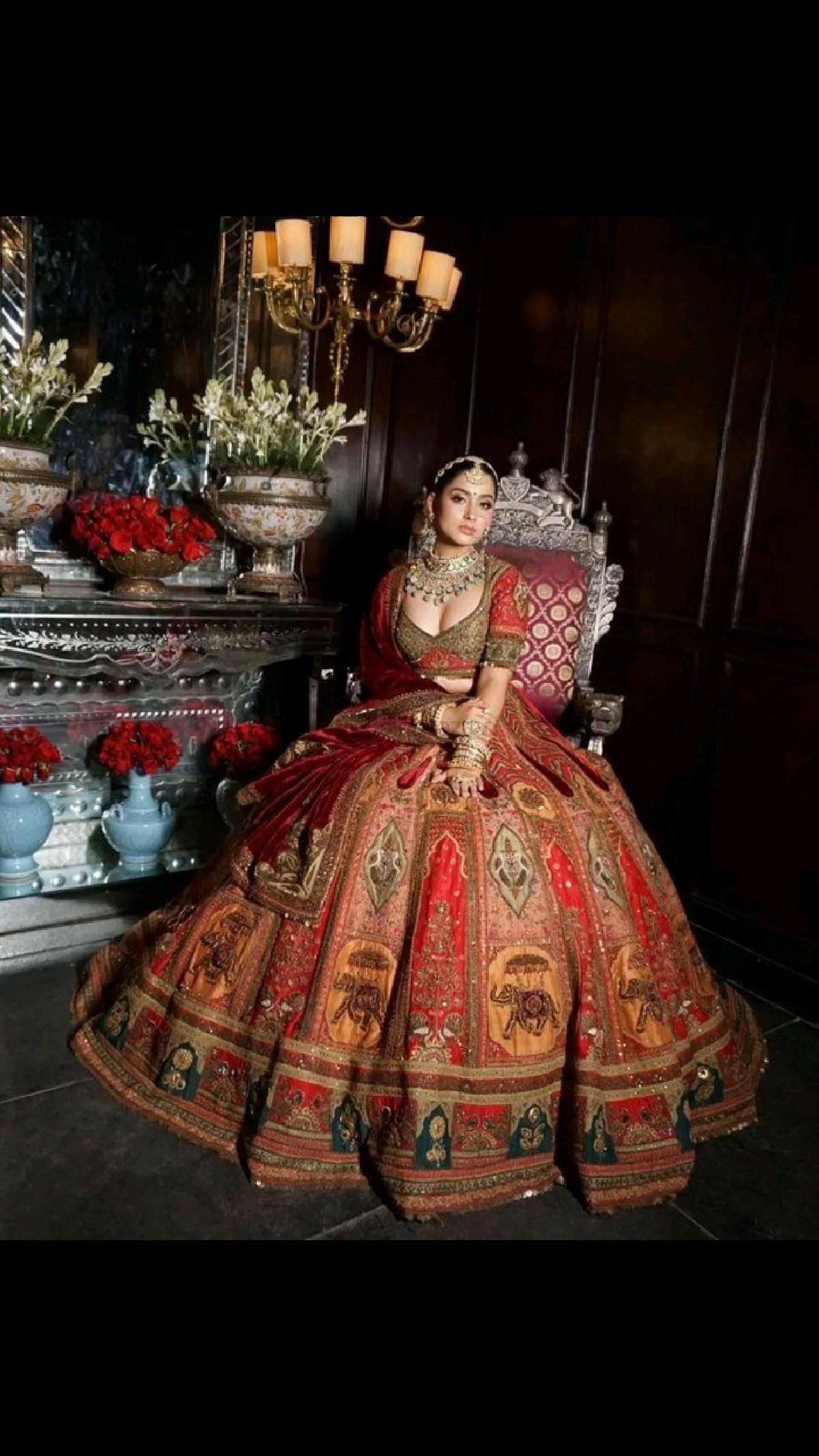 embroidered bridal lehenga