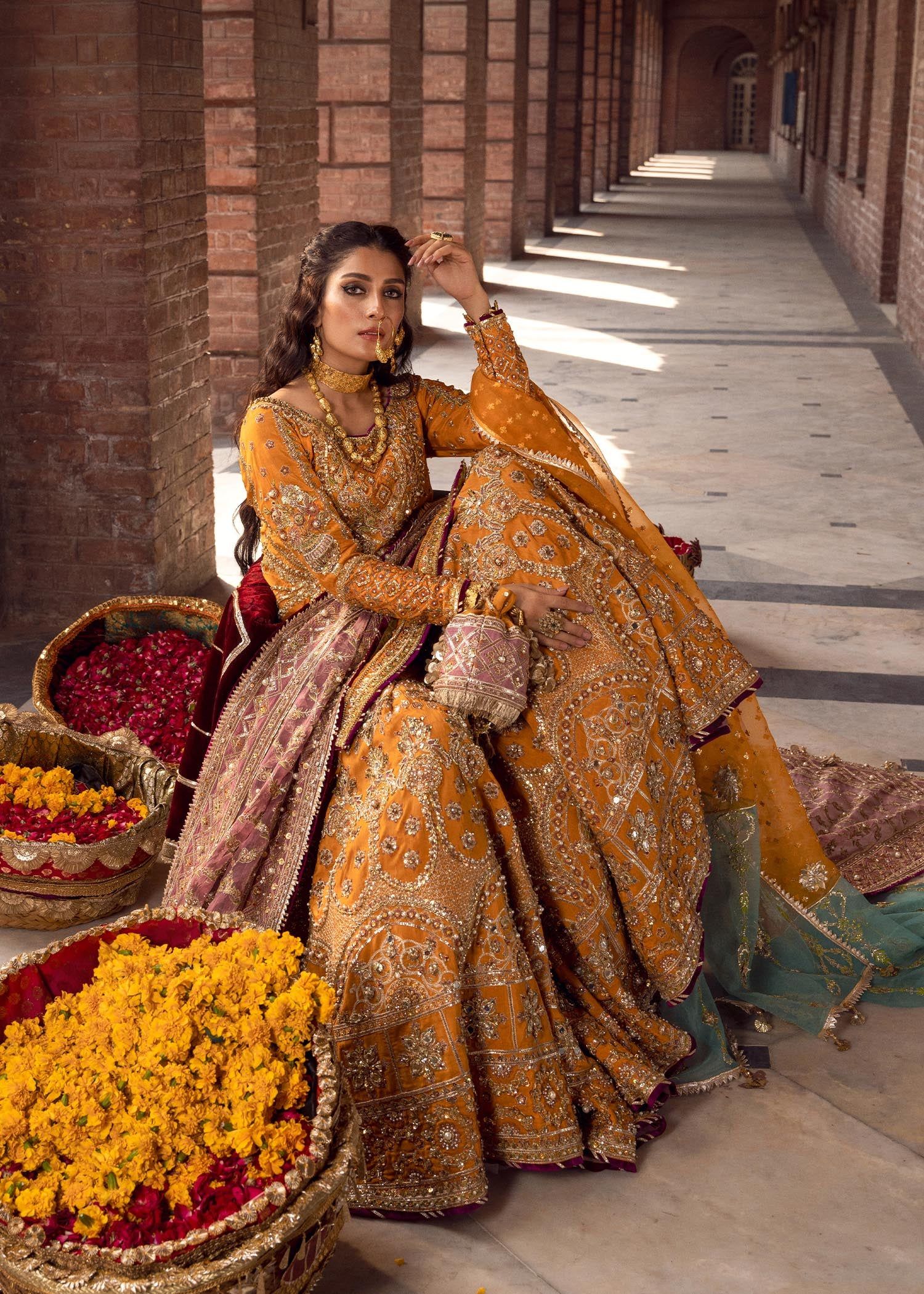 embroidered bridal lehenga