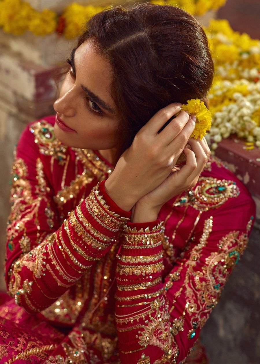 embroidered bridal lehenga